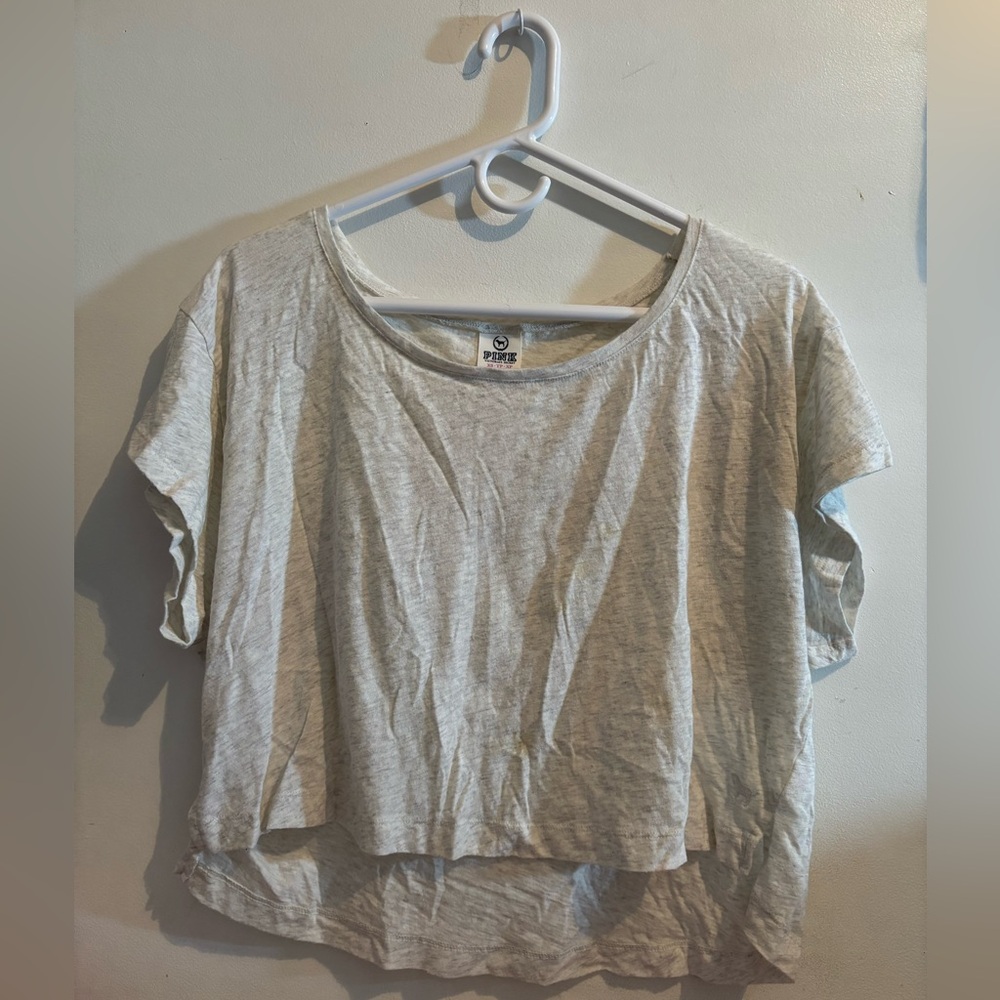 PINK Victoria's Secret Heather Gray Crop Top